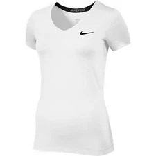 Ladies Nike Pro Dry Fit White Competition Base Layer Fitted Short Sleeve XS-L