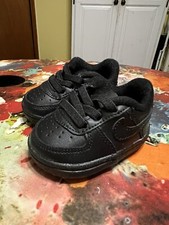 Nike Air Force 1 Crib Sneaker Toddler Ck2201-001 Size 2 Triple Black baby shoe