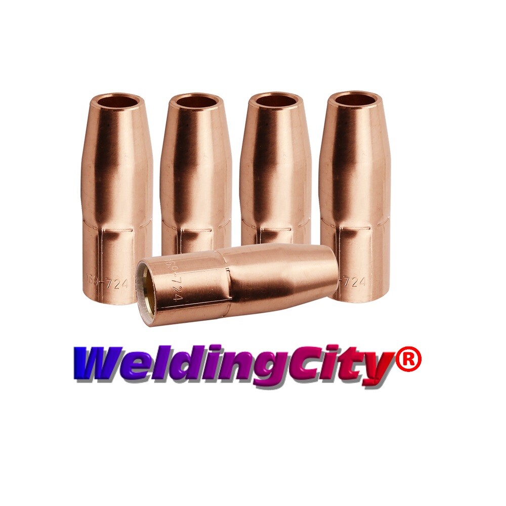 Weldingcity 5 Gas Nozzles 169-724 169724 1/2″ for Miller and Hobart MIG ...