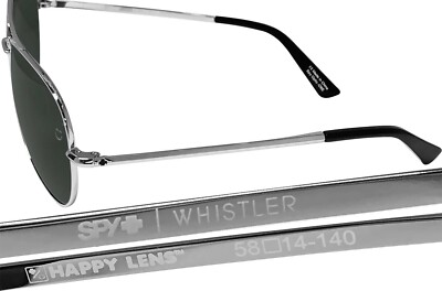Spy Optic Whistler Aviator sunglasses Silver Frame Happy 