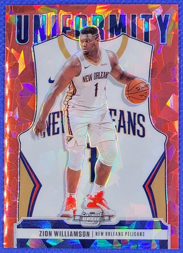 2020-21 Panini Contenders Zion Williamson #1 Uniformity Red Cracked Ice
