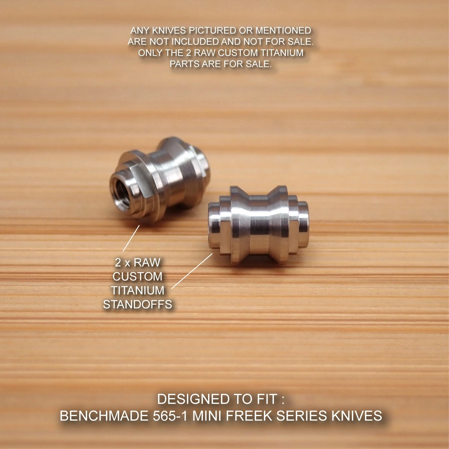Benchmade 565-1 Mini Freek Custom 2pc RAW Titanium Standoff / Barrel Spacer Set