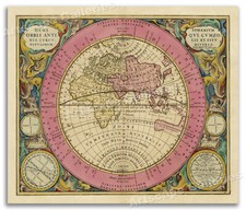 1660 The Hemisphere of the World - Plate 13 of the Harmonia Macrocosmica - 20x24