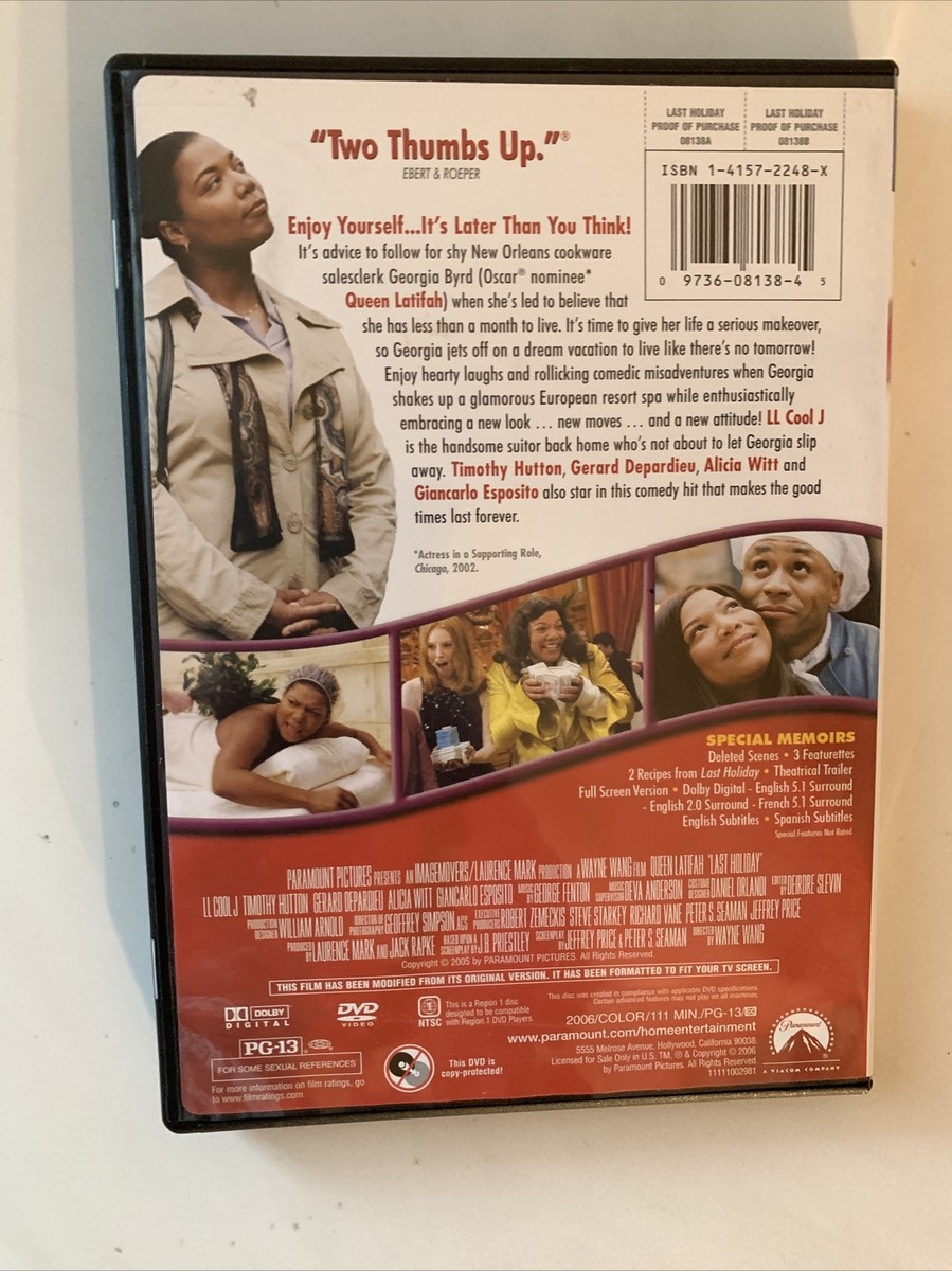 Last Holiday (DVD, 2006) Comedy, Romance, Queen Latifah, LL