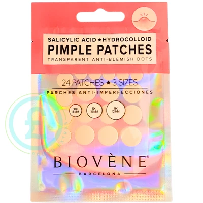BIOVENE FROM POUND EXTRAS Hydrocolloid Pimple Patches 24pcs – 3 Sizes – Acne Spot Dots w/ Salicylic Acid