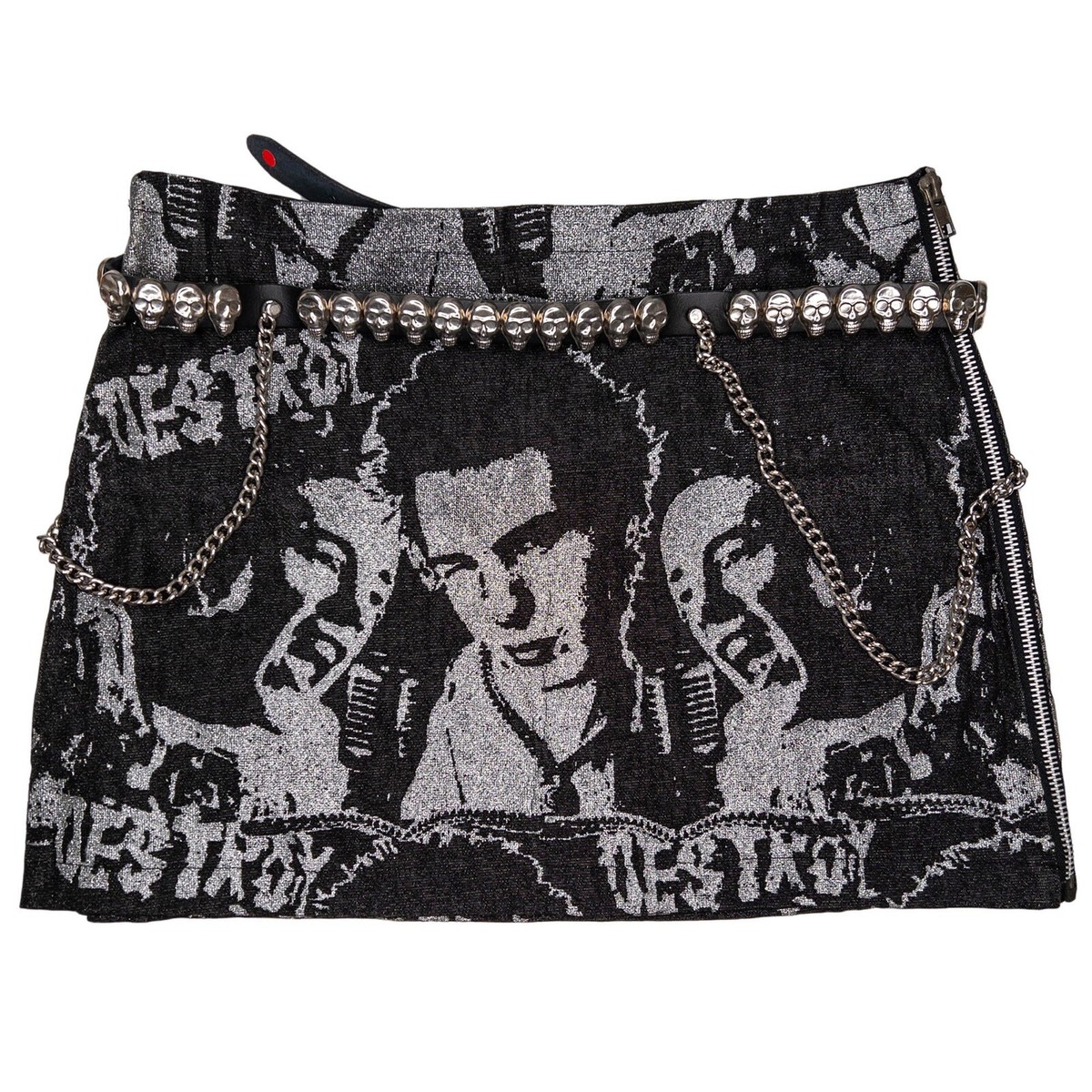 VTG 90s Mosquitohead Sex Pistols UK Punk Skirt & Skull Belt