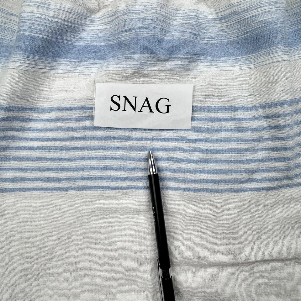 Blusa Top Lemlem Biftu Hombro Descubierto Blanco Azul Mujer XS Foto 4 de 4