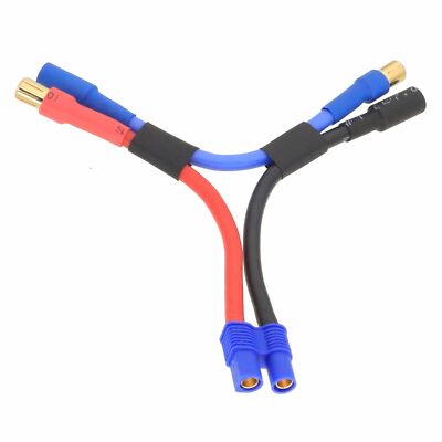 RC Series Wire EC3 1 Female to 2 Male+/Female- HXT 6.5mm 12# 4'' Doubles Voltage