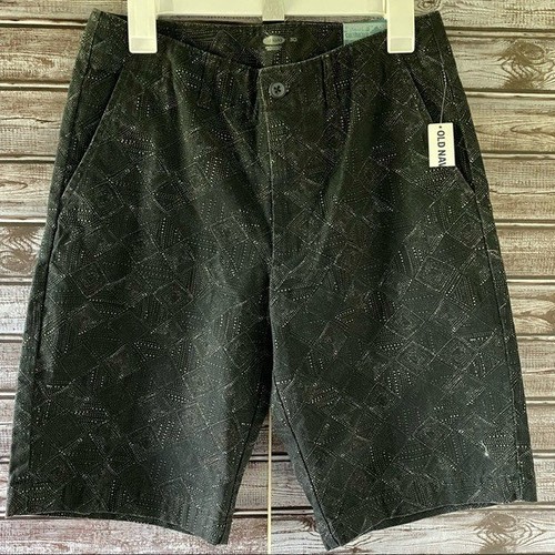 Old Navy Men's Shorts Size 30 Black Geometric Pattern Pockets NWT