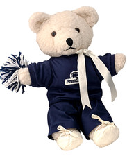 Penn State Nittany Lion Cheerleader Plush Doll Stuffed Bear Pom Shirt Pants 12"