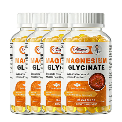 Magnesium Glycinate Softgels Plus Vitamin D,B6 Support Bone Sleep Stress Relief