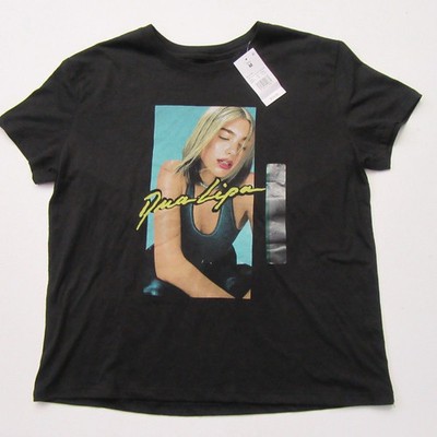 Dua Lipa Women's Short Sleeve Graphic Athletic T-Shirt Black - Size M