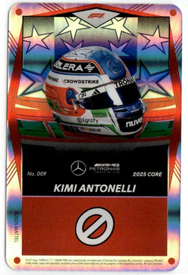 2025 Uno Elite Core F1 Formula 1 RED FOIL Kimi Antonelli Helmet #009
