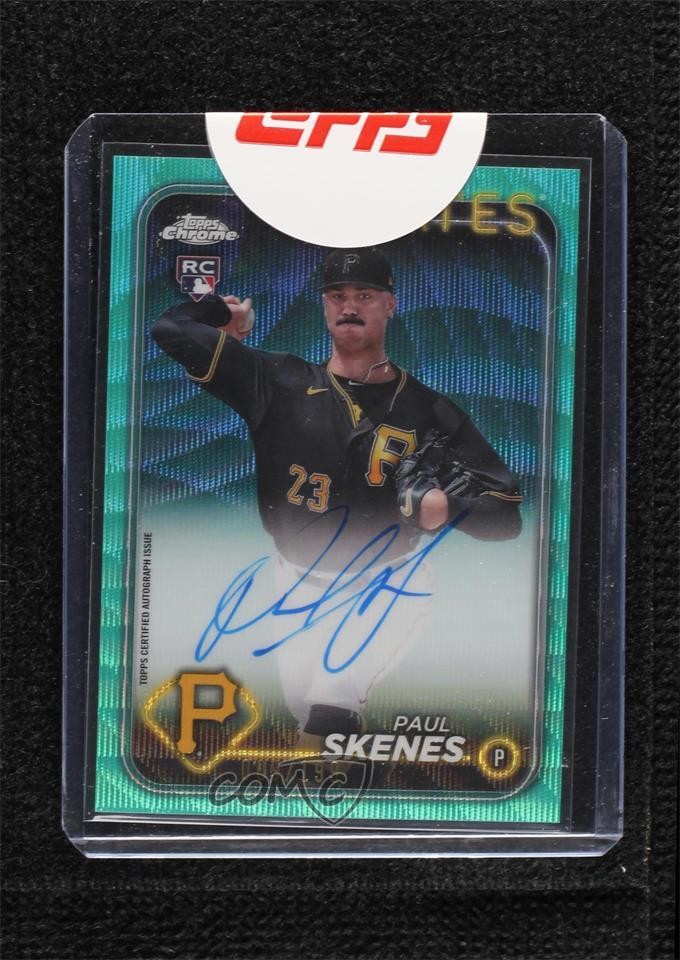 2024 Topps Chrome Update Aqua Wave Refractor /199 Paul Skenes Rookie Auto RC nr0