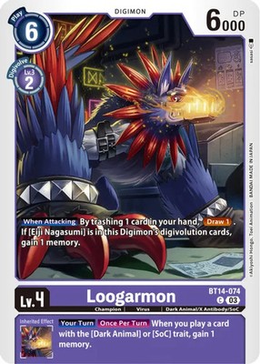Loogarmon BT14-074 C Blast Ace Digimon TCG