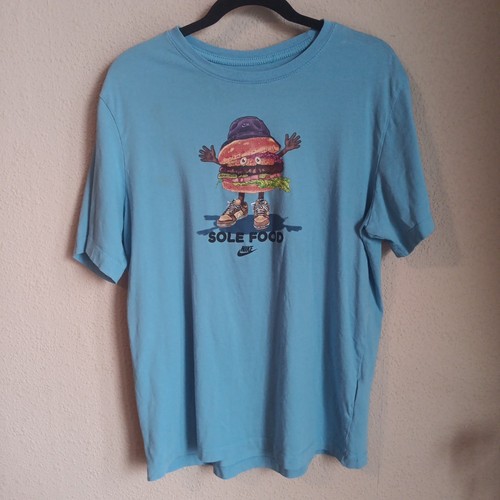 The Nike Tee Mens Sole Food Burger Tee Shirt Hamburger Blue Size Large