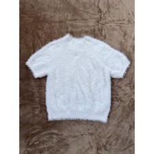 Pilcro Eyelash Baby Sweater Tee Women  s Size Large White