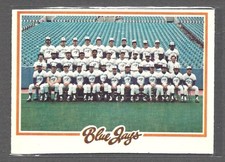 1978 OPC Baseball Card. #58, Blue Jays Team, Unmarked Checklist, Pack Fresh