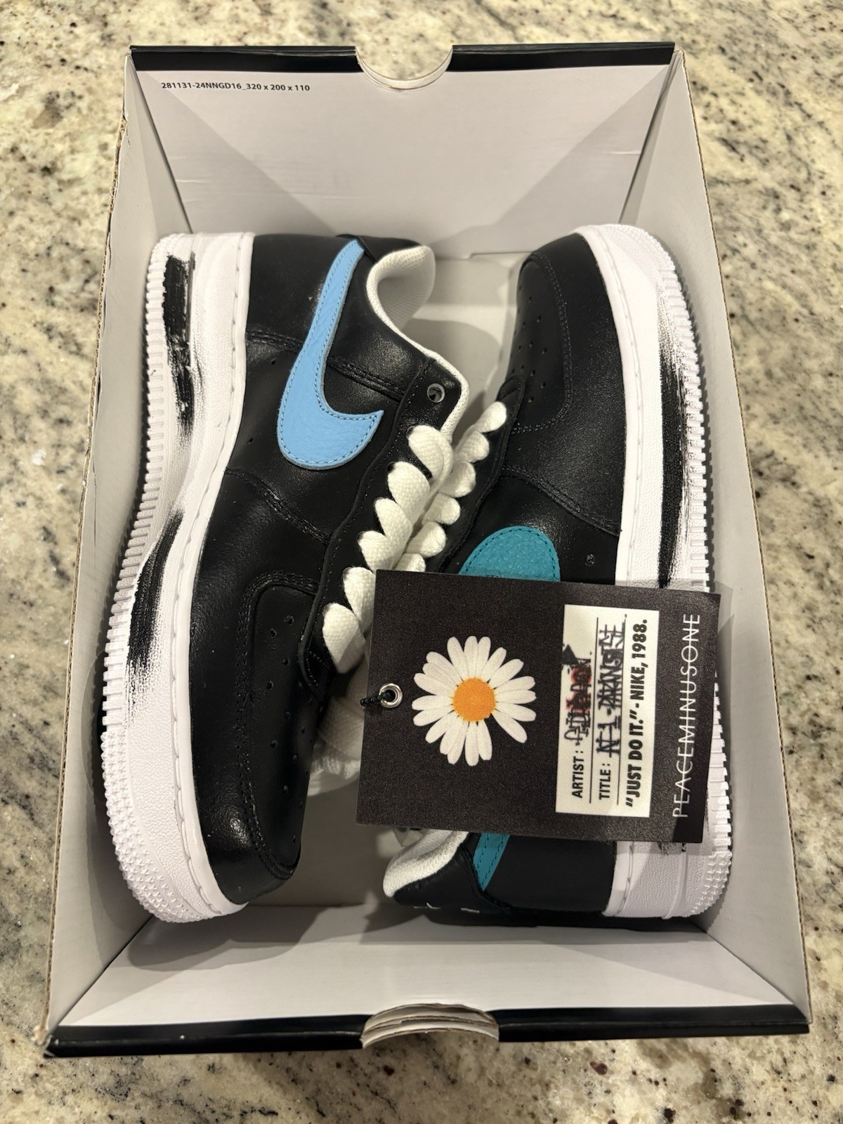 SAOLA Nike Air Force 1 Low G Dragon Peaceminusone Para Noise Tg. 6 5m 8w *coperchio rimosso