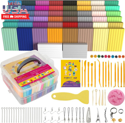 Polymer Clay 50 Colors, Oven Bake Modeling Clay for Kids | DIY Starter Kit, 20 S