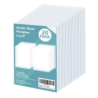 Plexiglass Sheets Acrylic Sheets 20 Pack of 11X14   0.04 Thick Clear
