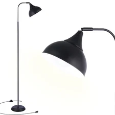 Industrial LED Floor Lamp,Black Metal Adjustable Standing Lamp for Living Roo...