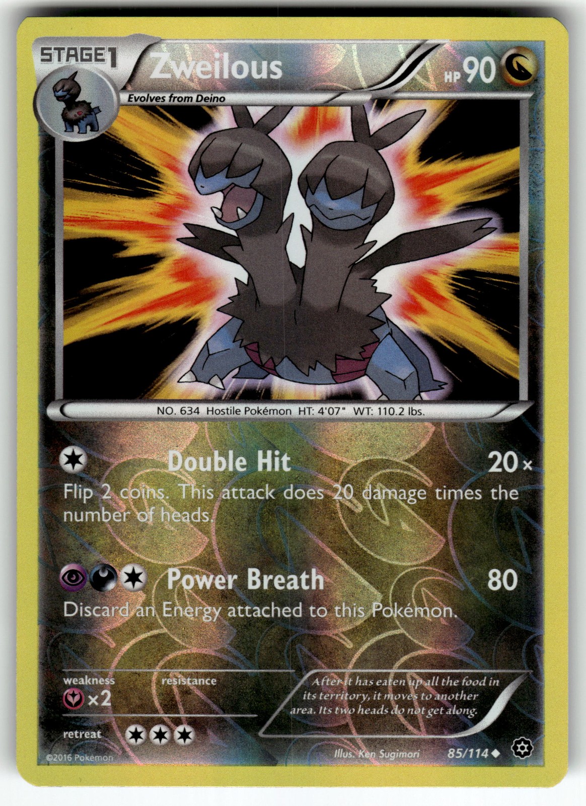 Zweilous 85/114 XY - Steam Siege LP Pokemon Card TCG