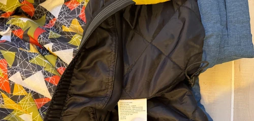 Liquid blue yellow mustard hooded snowboard ski winter jacket coat  size S men's image 7