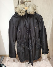 ONLY Damen Parka schwarz Gr. L lang Kapuze Ku...