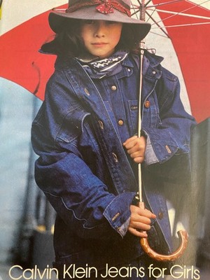 Calvin Klein Jeans For Girls, Full Page Vintage Print Ad