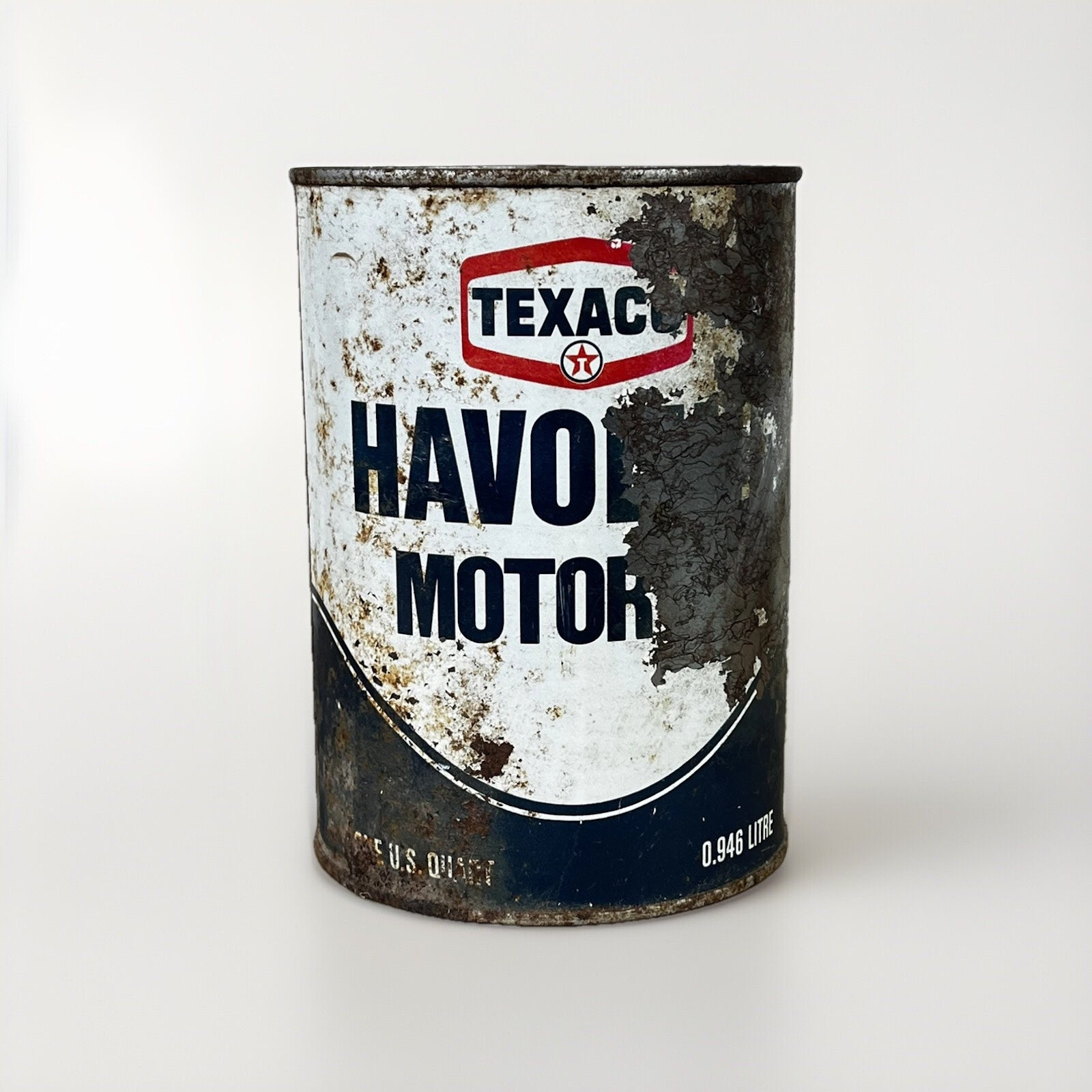 Vintage Texaco Havoline Motor Oil Can One Quart Metal Gas Serv...