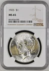 1923 Peace Silver Dollar NGC MS-65