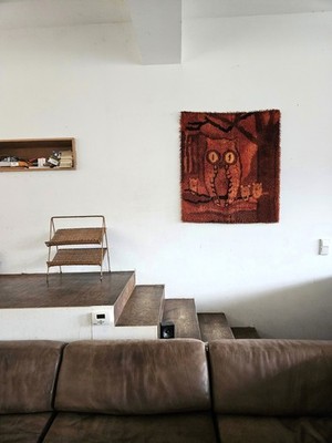 EGE Rya Denmark Eulen Owls Wandteppich Space Age 60er Desso Ära Rug 