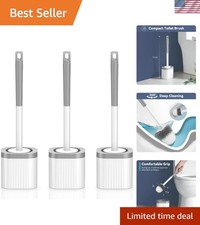 Toilet Brush Set 3 Pack Toilet Brush and Holder Deep Cleaning Bathroom Scrubber