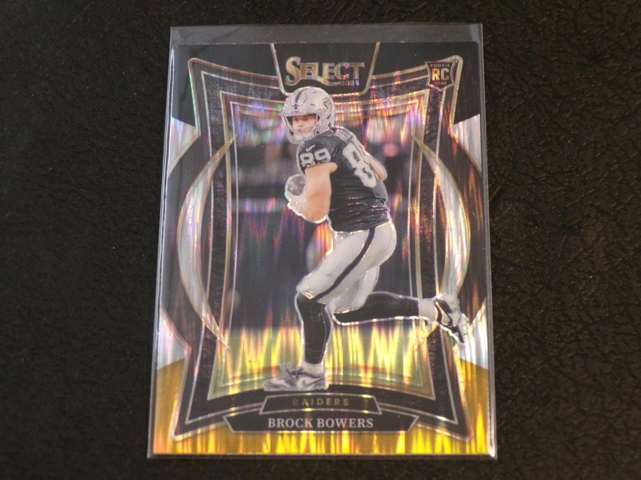 2024 Select Concourse Black-Gold Shock Prizm #31 BROCK BOWERS RC Rookie! RAIDERS