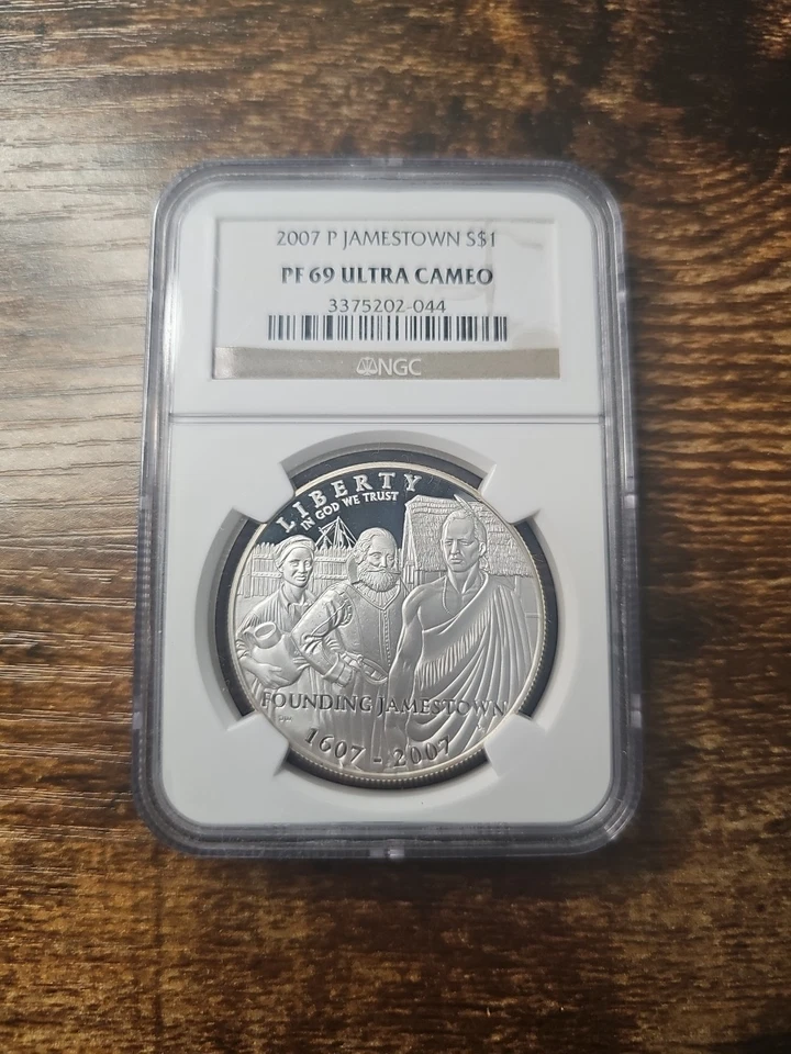 2007-P $1 Silver NGC PF69 JAMESTOWN Dollar 90% Coin Cert # 3375202-044 - Image 2 of 4