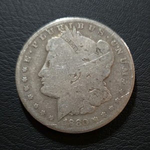 1880-P Morgan Silver Dollar $1 Coin. Circulated. 90% Silver. 0.77344 ASW.