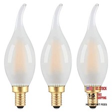 Frosted E12 Candelabra Bulb 25W 3pack Dimmable Frosted E12 Flame Bulb, 2w 2700k