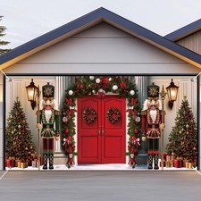 7x16ft Christmas Garage Door Banner Nutcracker Garage Door Covers Large Nutcr...