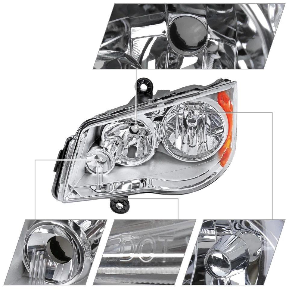 Headlights Fits 2011-2018 Dodge Grand Caravan 08-16 Chrysler Town & Country Lamp - Imagem 4 de 4