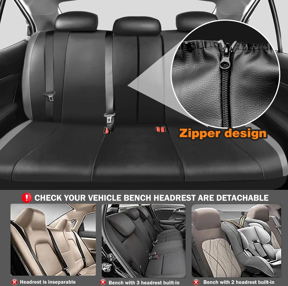For Toyota Prius Leather Car Seat Covers Front Rear Protector Full Set (5-Seats) Foto 4 de 4