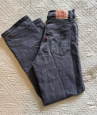 Levi's Black Denim Jeans Straight Leg Regular Fit Mid Rise Button Fly 5-Pocket