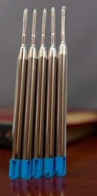5x Großraum Kugelschreibermine blau 1,0mm Metall r Parker P-System