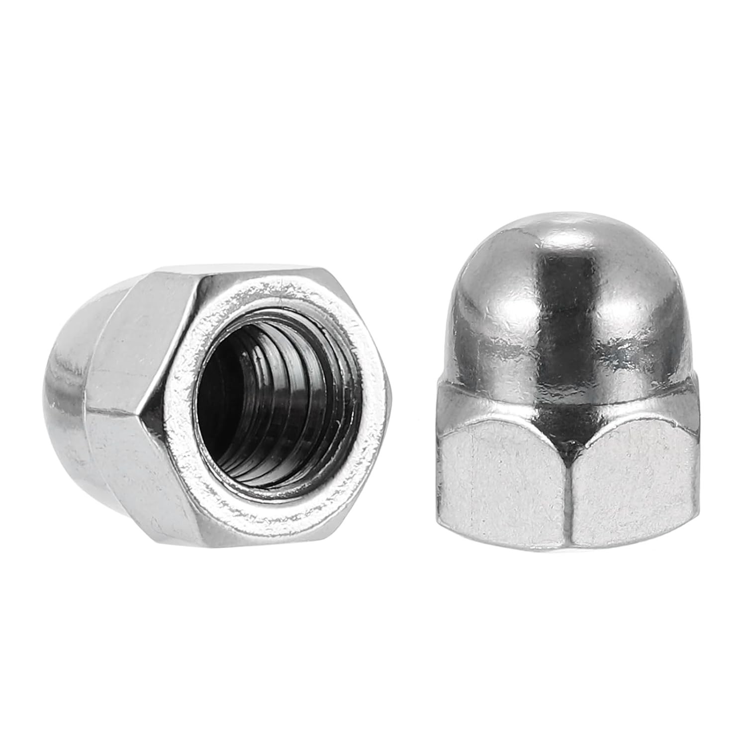 3/8""-16 Acorn Cap Nuts, 10Pcs 316 Stainless Steel Hex Acorn Cap Nuts, Silvery