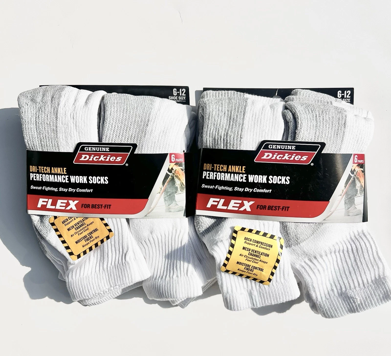 Dickies Men's Dri-tech Moisture Control Ankle Socks 12 Pair Size 6-12 White/Gray
Opens in a new wind