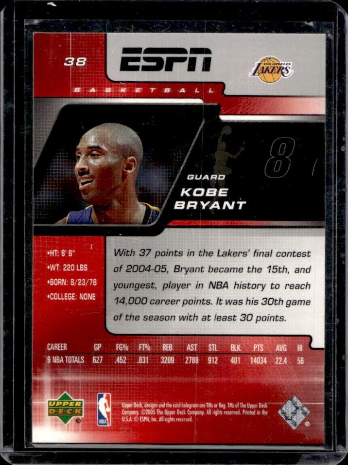 2005-06 Upper Deck ESPN Kobe Bryant #38 Lakers | eBay