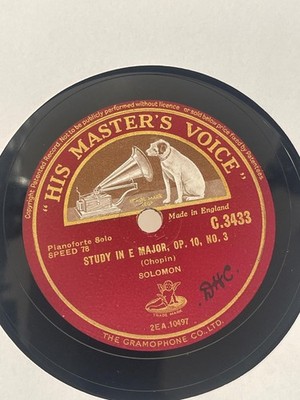 Study In E Major - Waltz In A Flat - Solomon 12'' Gramophone Record
