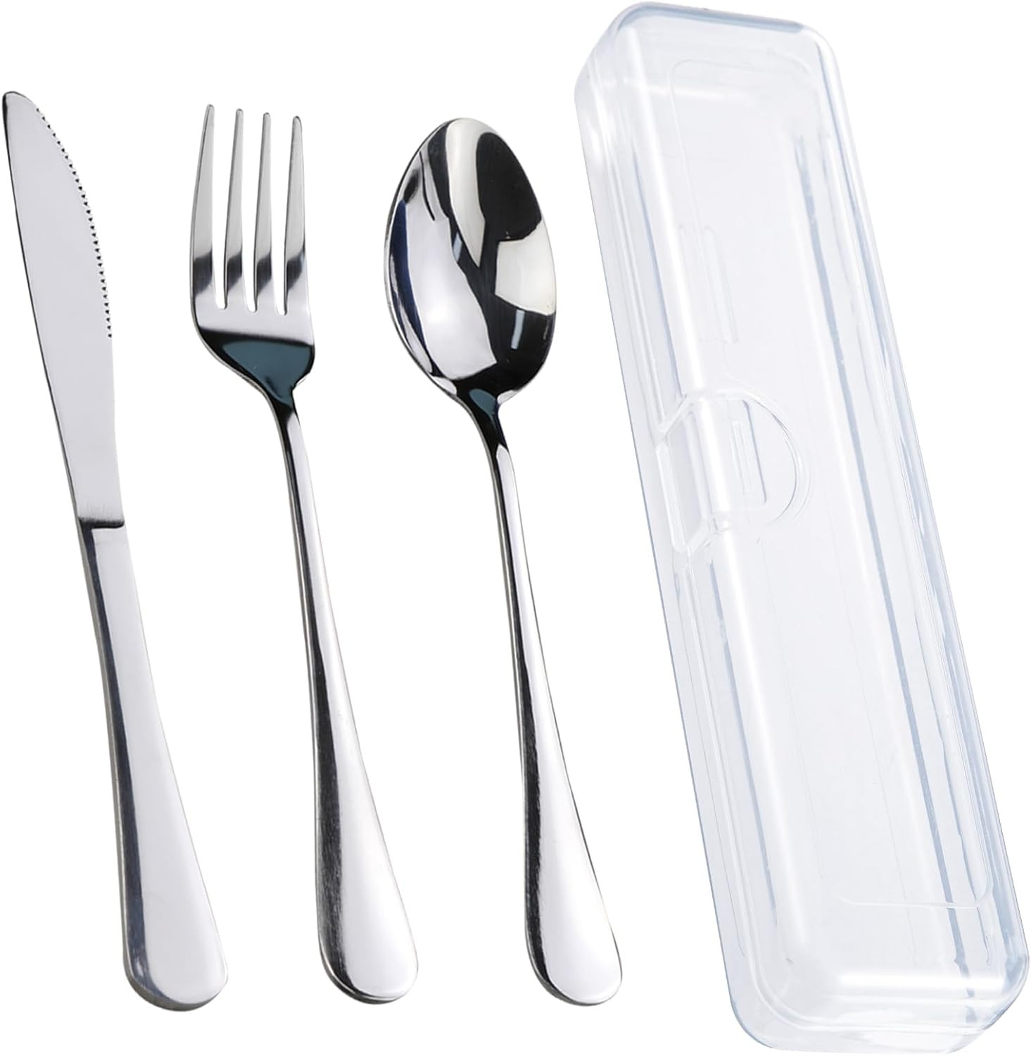 Travel Utensils with Case, Stainless Steel Reusable Portable Utensils Set with C