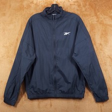 REEBOK Jacket Mens Small Black Zip Up Lightwe...
