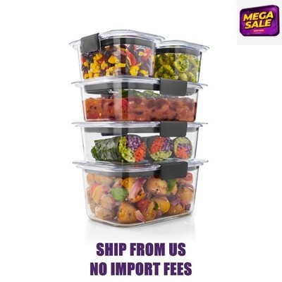 Rubbermaid Brilliance 10-Piece Set, Leak-Proof and Clear Food Storage Containers